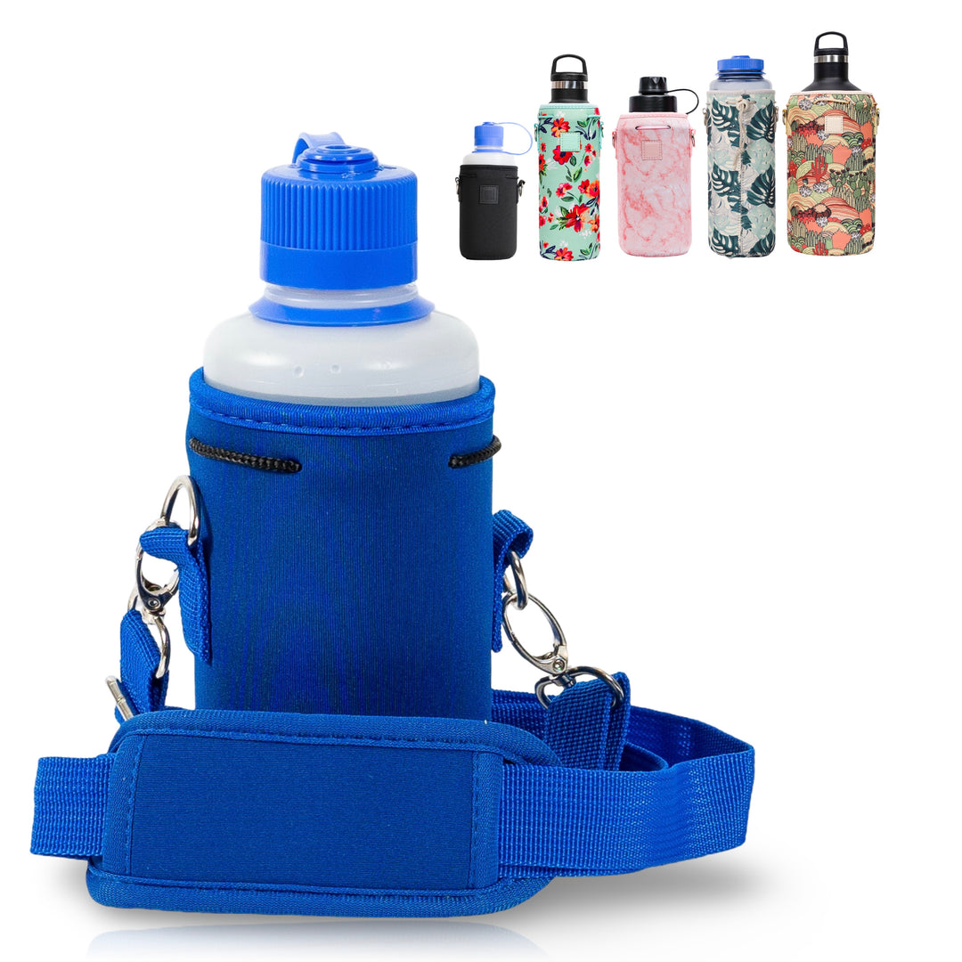 Made Easy Kit Neoprene Water Bottle Carrier Holder with Adjustable Shoulder Strap for Insulating & Carrying Water Container Canteen Flask Available in 5 Sizes