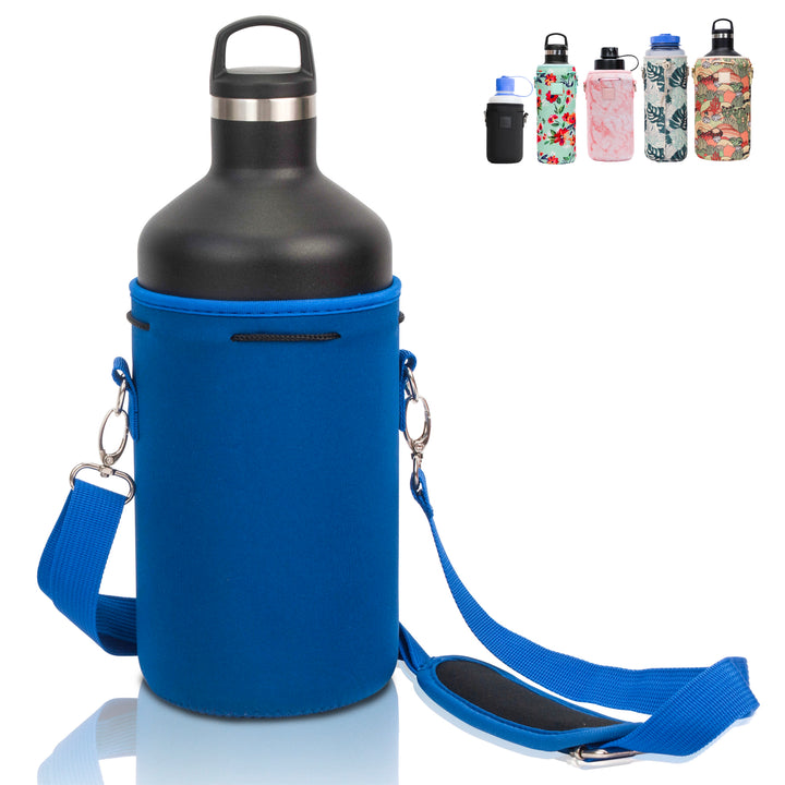 Made Easy Kit Neoprene Water Bottle Carrier Holder with Adjustable Shoulder Strap for Insulating & Carrying Water Container Canteen Flask Available in 5 Sizes