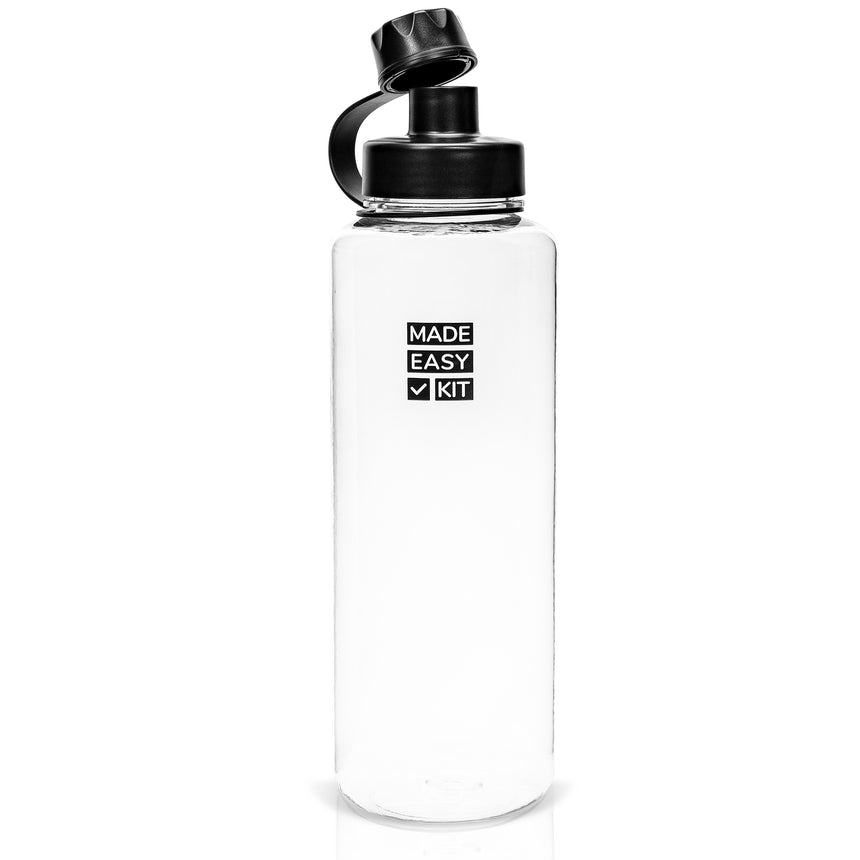 Made Easy Kit Tritan Plastic Water Bottle - Revolutionary Lid, Wide and Narrow Mouth Openings - BPA Free Water Bottle, Dishwasher Safe