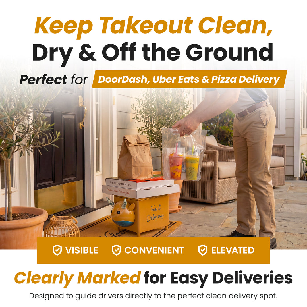 Made Easy Kit Food Delivery Outdoor Functional Décor Metal and Wood Box for Designated Food Order Reception Location