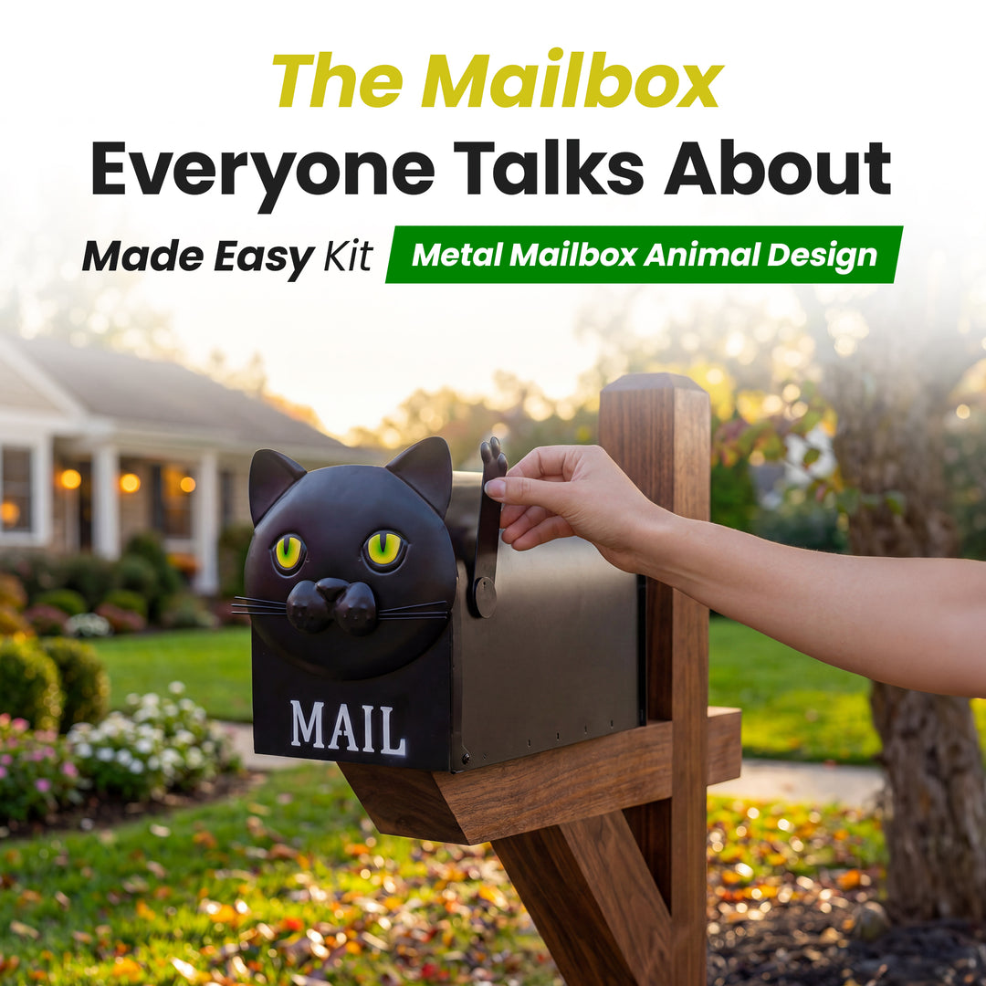 Made Easy Kit Metal Mailbox Animal Design with Mounting Bracket