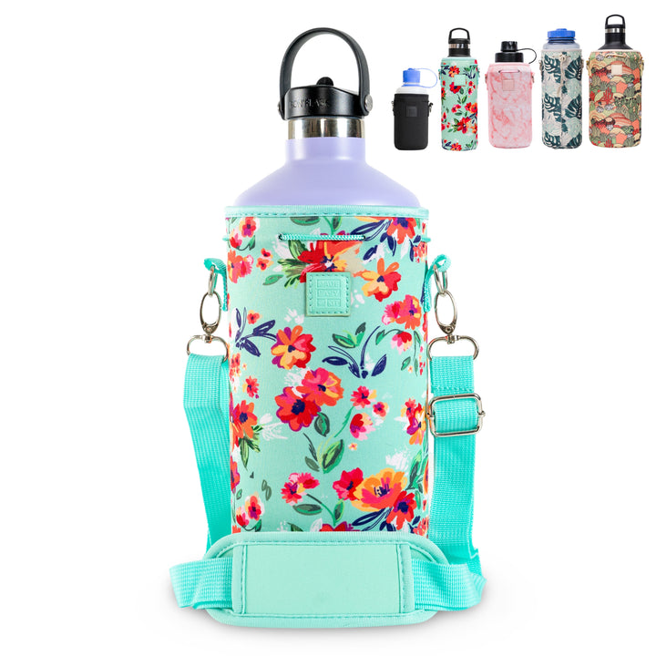 Made Easy Kit Neoprene Water Bottle Carrier Holder with Adjustable Shoulder Strap for Insulating & Carrying Water Container Canteen Flask Available in 5 Sizes