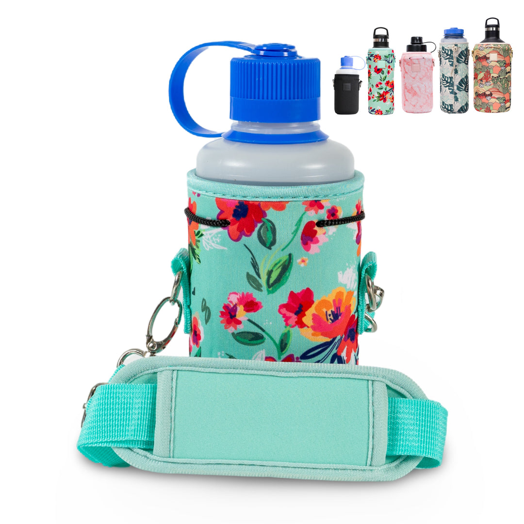 Made Easy Kit Neoprene Water Bottle Carrier Holder with Adjustable Shoulder Strap for Insulating & Carrying Water Container Canteen Flask Available in 5 Sizes
