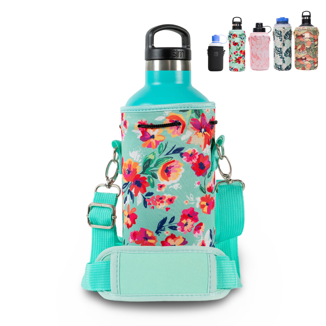 Made Easy Kit Neoprene Water Bottle Carrier Holder with Adjustable Shoulder Strap for Insulating & Carrying Water Container Canteen Flask Available in 5 Sizes