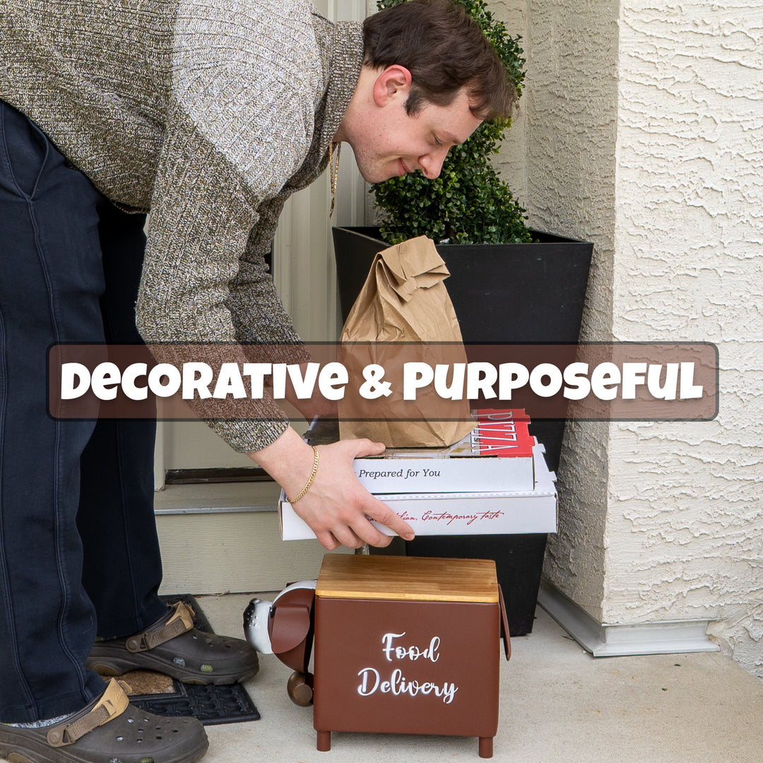 Made Easy Kit Food Delivery Outdoor Functional Décor Metal and Wood Box for Designated Food Order Reception Location