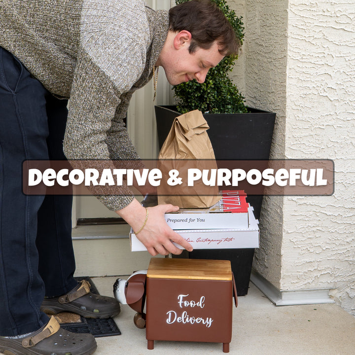 Made Easy Kit Food Delivery Outdoor Functional Décor Metal and Wood Box for Designated Food Order Reception Location