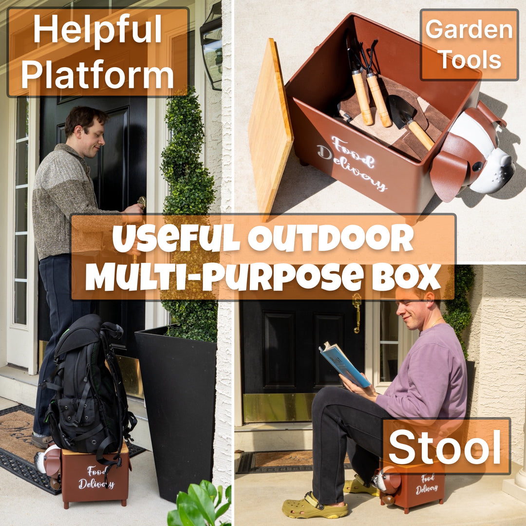 Made Easy Kit Food Delivery Outdoor Functional Décor Metal and Wood Box for Designated Food Order Reception Location