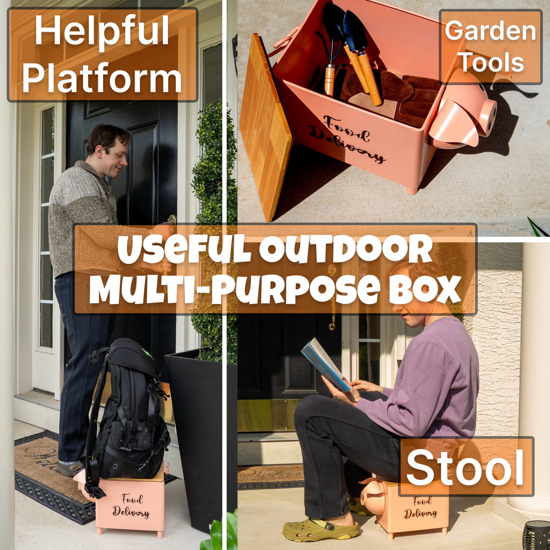 Made Easy Kit Food Delivery Outdoor Functional Décor Metal and Wood Box for Designated Food Order Reception Location