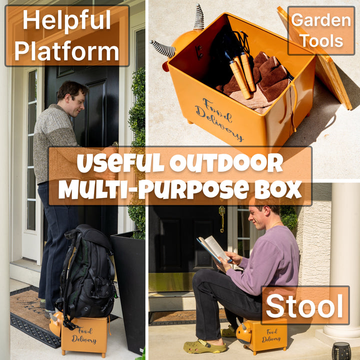 Made Easy Kit Food Delivery Outdoor Functional Décor Metal and Wood Box for Designated Food Order Reception Location