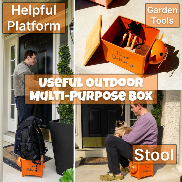 Made Easy Kit Food Delivery Outdoor Functional Décor Metal and Wood Box for Designated Food Order Reception Location