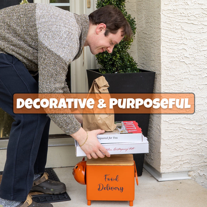 Made Easy Kit Food Delivery Outdoor Functional Décor Metal and Wood Box for Designated Food Order Reception Location