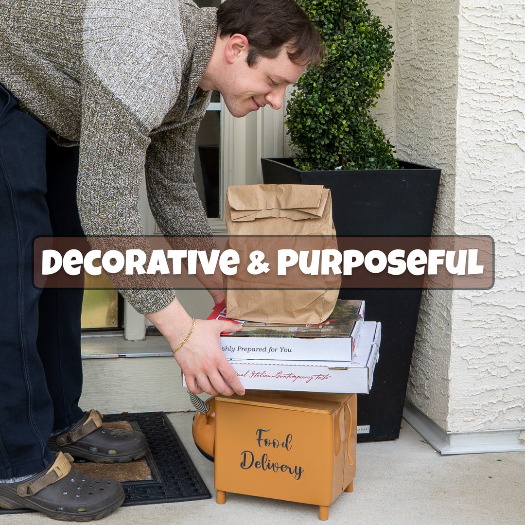 Made Easy Kit Food Delivery Outdoor Functional Décor Metal and Wood Box for Designated Food Order Reception Location