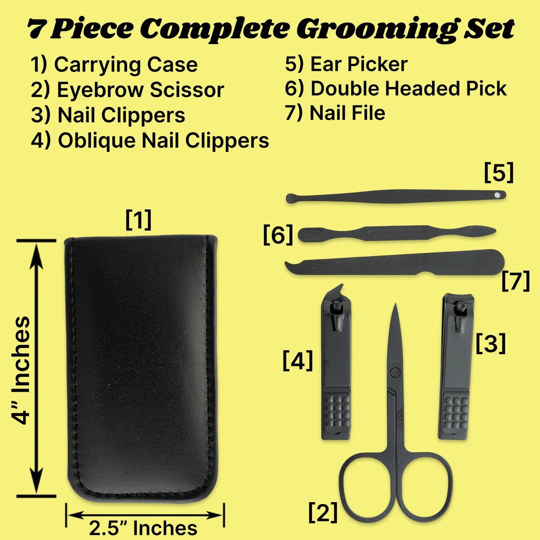 Made Easy Kit Portable Nail Clipper Set – 6-Piece Travel Manicure Kit for Men & Women – Includes Nail Clippers, Scissors, File & Grooming Tools in Compact Zip Pouch