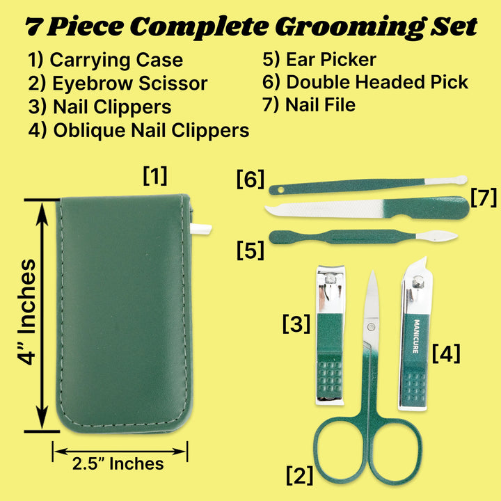 Made Easy Kit Portable Nail Clipper Set – 6-Piece Travel Manicure Kit for Men & Women – Includes Nail Clippers, Scissors, File & Grooming Tools in Compact Zip Pouch