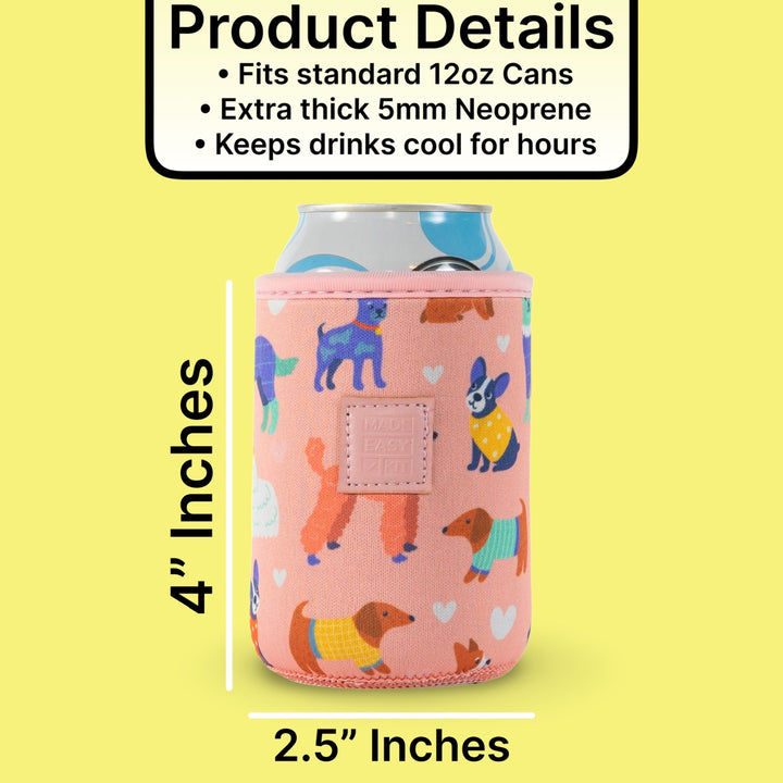Made Easy Kit Neoprene Can Cooler Cover & Holder – Extra Thick 5mm Insulated Koozie for 12oz Cans | No Sweat, No Mess, Maximum Chill