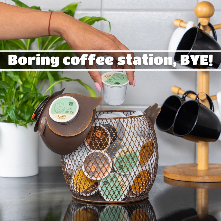 Coffee Station Organizer, Countertop Coffee Bar Accessories and Storage,  Coffee