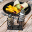 Made Easy Kit Salt and Pepper Couple Glass Shaker Set and Rack - Includes 2 Spice Jars