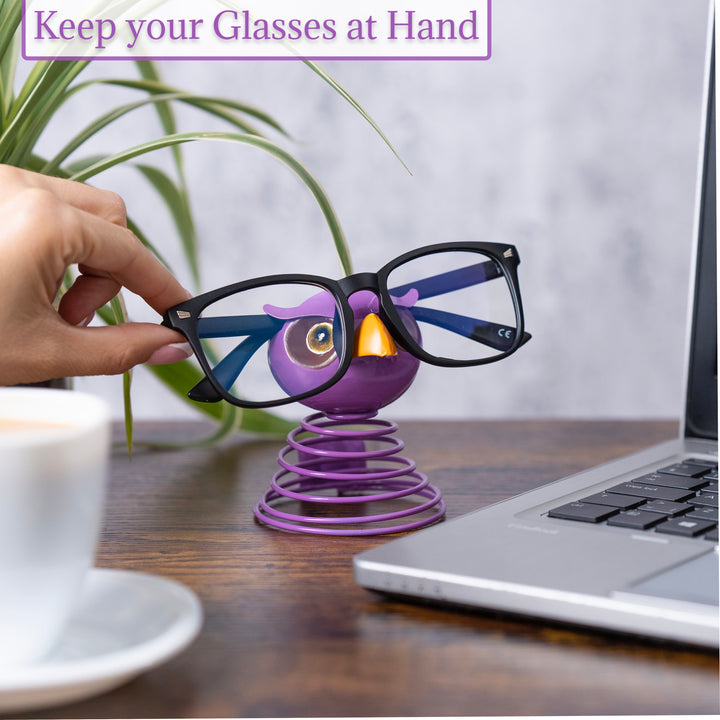 Made Easy Kit Owl Design Eyeglasses Holder Stand - Bobble Rack for Sunglasses and Specs - Fun Decorative Eyewear Spectacle Display