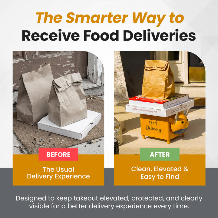Made Easy Kit Food Delivery Outdoor Functional Décor Metal and Wood Box for Designated Food Order Reception Location