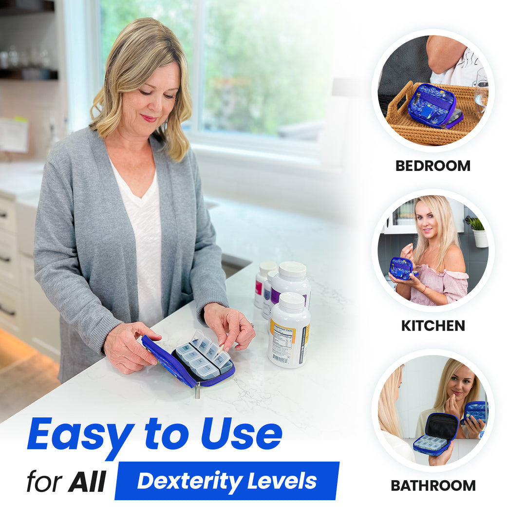 Made Easy Kit Pill Case - Weekly Medicine Organizer with Removable Seven-Day Vitamin & Supplement Box