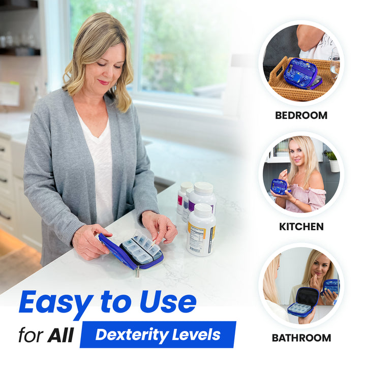 Made Easy Kit Pill Case - Weekly Medicine Organizer with Removable Seven-Day Vitamin & Supplement Box