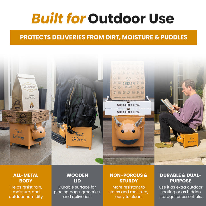 Made Easy Kit Food Delivery Outdoor Functional Décor Metal and Wood Box for Designated Food Order Reception Location