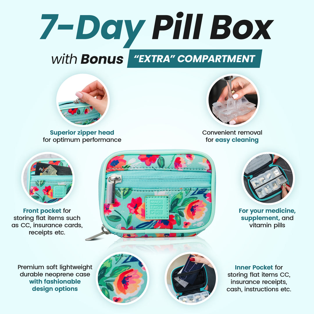 Made Easy Kit Pill Case - Weekly Medicine Organizer with Removable Seven-Day Vitamin & Supplement Box