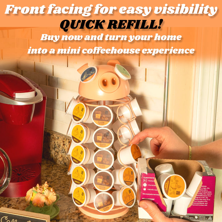 Carousel Keurig Coffee Pod Holder – “Pig”