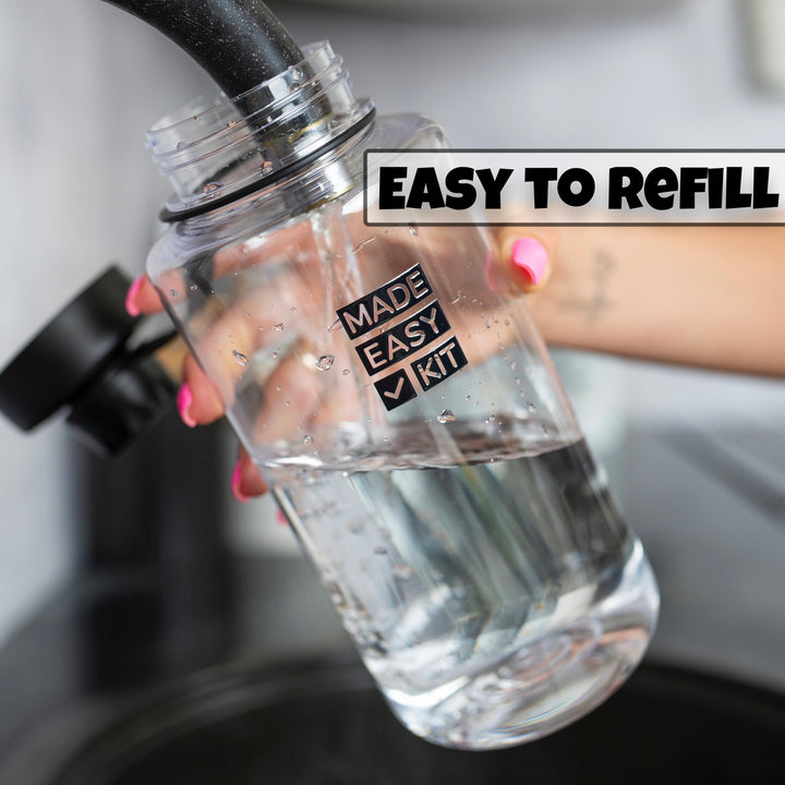 Made Easy Kit Tritan Plastic Water Bottle - Revolutionary Lid, Wide and Narrow Mouth Openings - BPA Free Water Bottle, Dishwasher Safe
