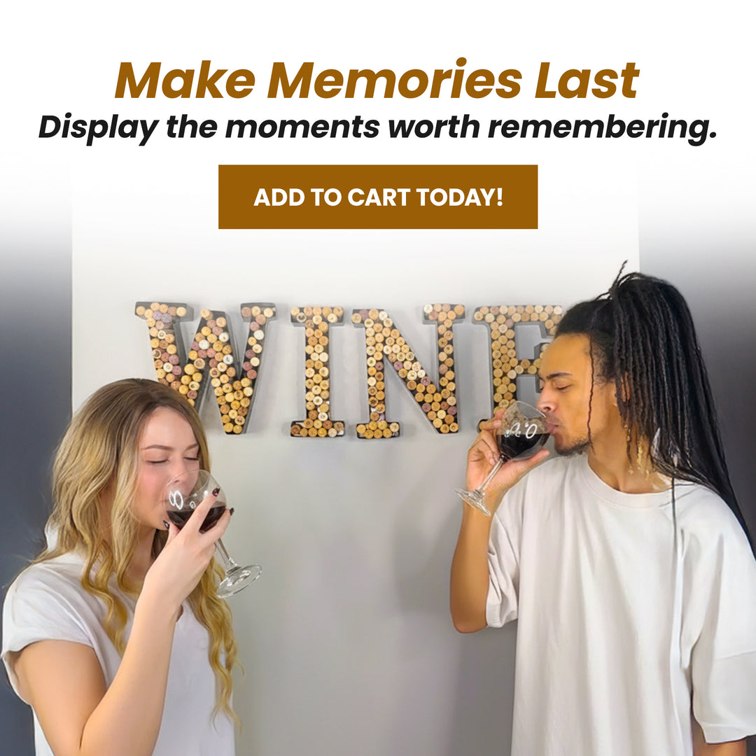 Metal Letter Wine Cork Keepsake Saver & Holder Monogram w/Free Wall Mount Kit A-Z Decor 12" x 7" x 1.75"