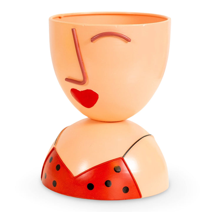 Made Easy Kit Lady Dish Bowl Multi-Purpose Head - Modern Functional Colorful Pattern Art Décor - Fruit Bin, Plant Pot, Coffee Pod Holder, Key Catcher, Decorative Shelf Piece and MORE!