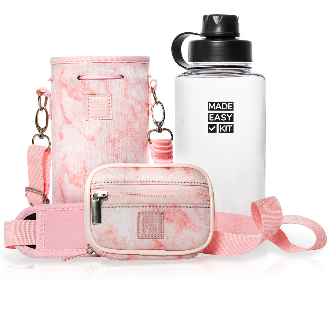 Made Easy Kit Neoprene Water Bottle Carrier Holder with Adjustable Shoulder Strap for Insulating & Carrying Water Container Canteen Flask Available in 5 Sizes