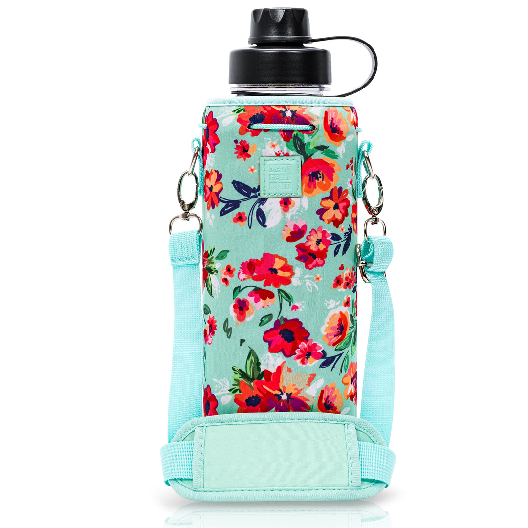 Made Easy Kit Neoprene Water Bottle Carrier Holder with Adjustable Shoulder Strap for Insulating & Carrying Water Container Canteen Flask Available in 5 Sizes