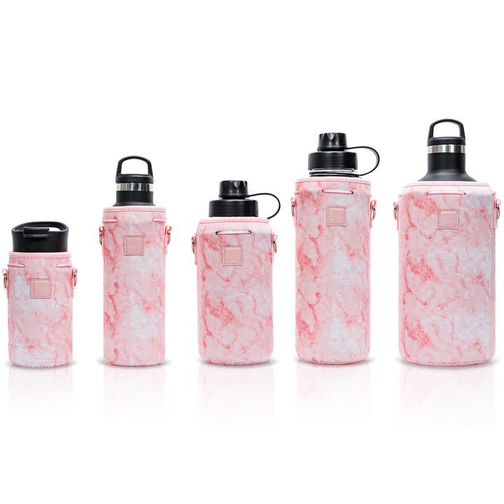 Made Easy Kit Neoprene Water Bottle Carrier Holder with Adjustable Shoulder Strap for Insulating & Carrying Water Container Canteen Flask Available in 5 Sizes
