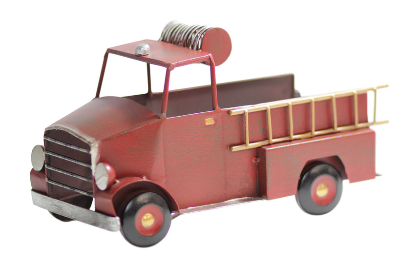 Fire Truck - Made Easy Kit Wine Bottle Display Holder Rack - Premium Setting Home Sculpture Statute - Metal Tabletop Functional Farmhouse Décor