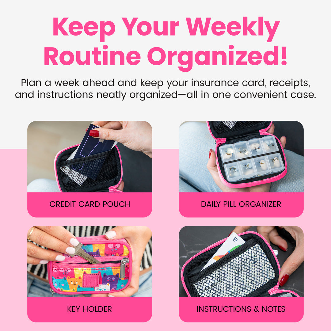 Made Easy Kit Pill Case - Weekly Medicine Organizer with Removable Seven-Day Vitamin & Supplement Box