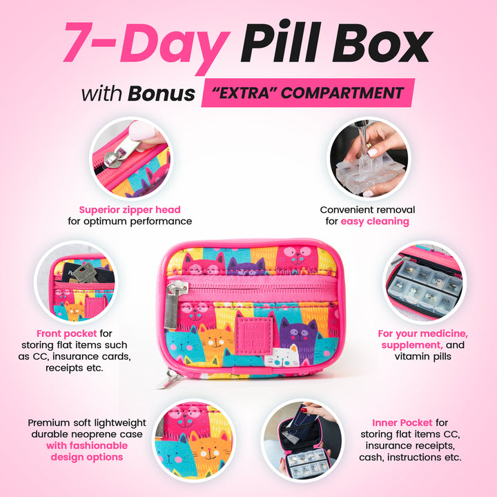 Made Easy Kit Pill Case - Weekly Medicine Organizer with Removable Seven-Day Vitamin & Supplement Box