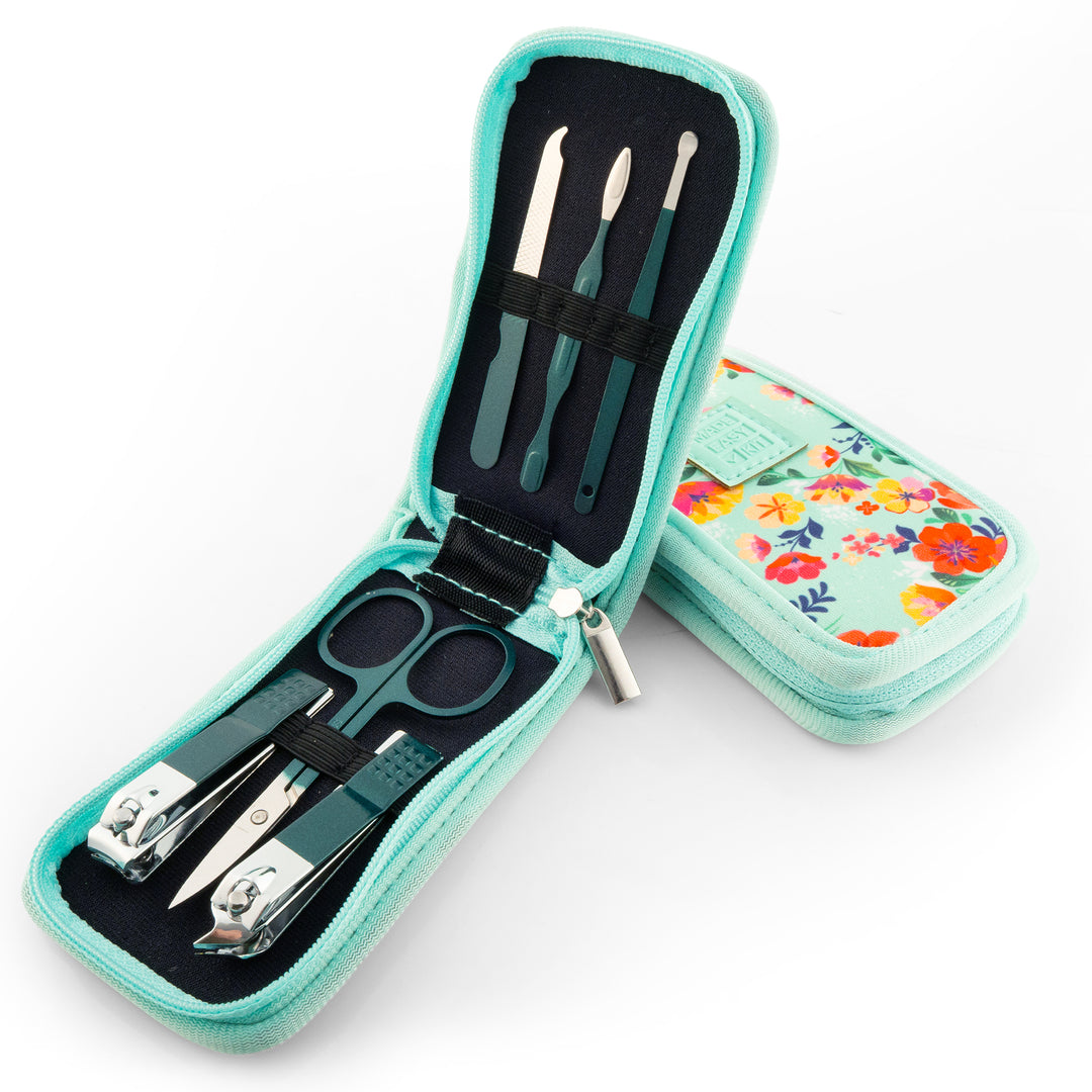 Made Easy Kit Nail Clipper Set – 7-Piece Portable Manicure & Grooming Kit with Stainless Steel Tools in Neoprene Case – Stay Organized, Purse-Friendly, Travel Essential for Women & Men