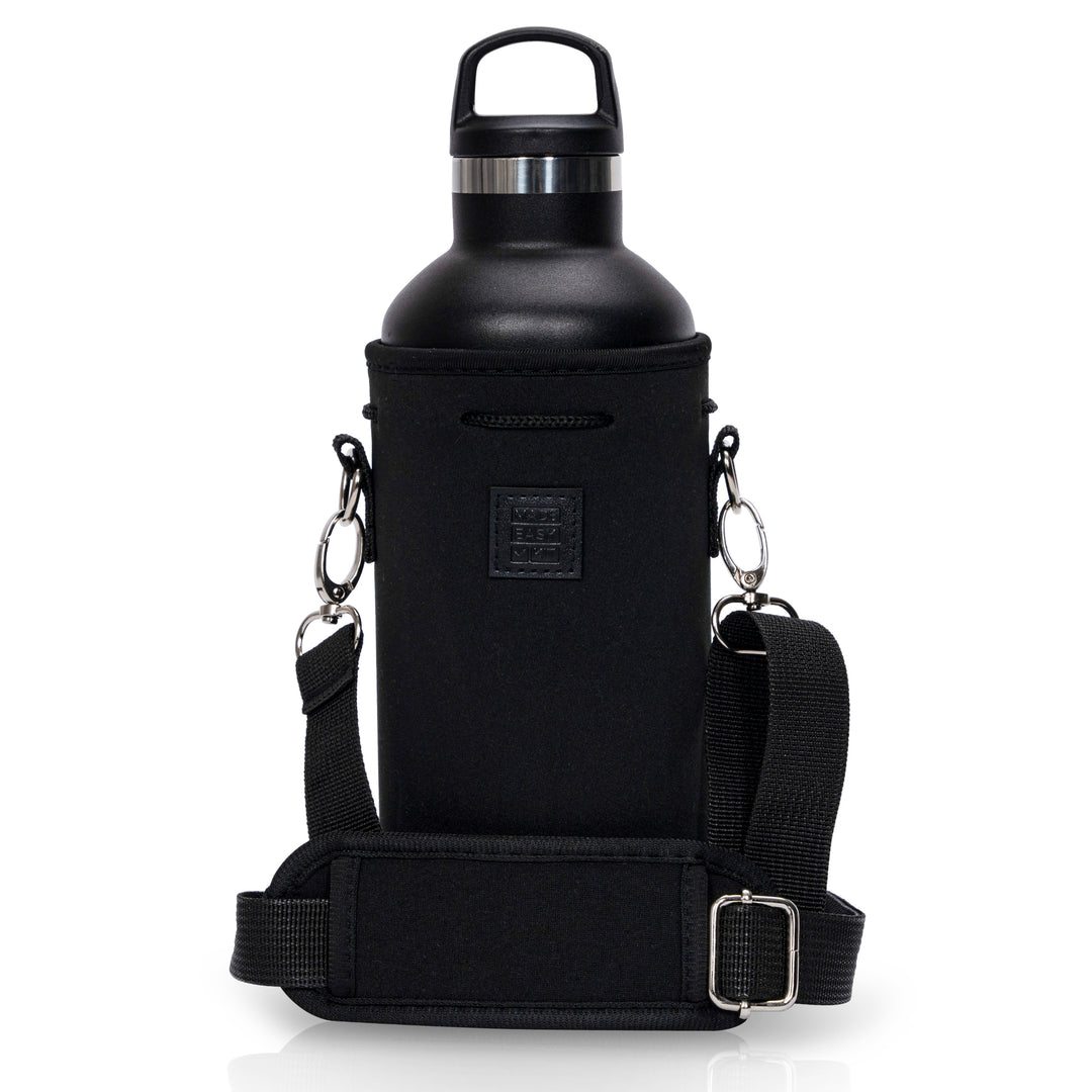 Made Easy Kit Neoprene Water Bottle Carrier Holder with Adjustable Shoulder Strap for Insulating & Carrying Water Container Canteen Flask Available in 5 Sizes