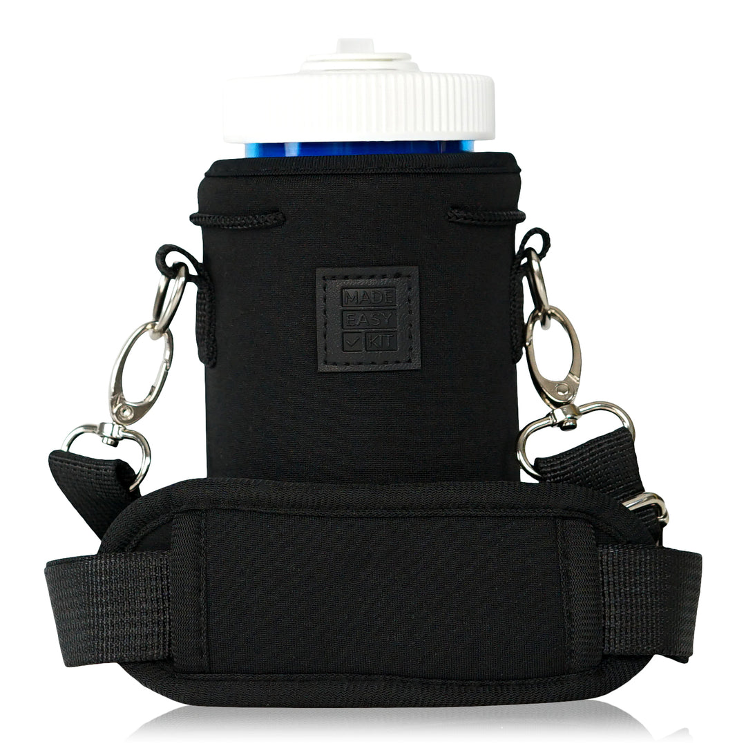 Made Easy Kit Neoprene Water Bottle Carrier Holder with Adjustable Shoulder Strap for Insulating & Carrying Water Container Canteen Flask Available in 5 Sizes