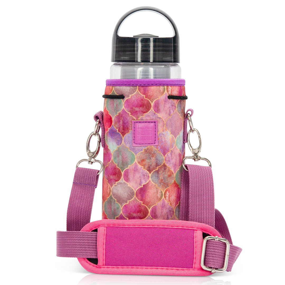Made Easy Kit Neoprene Water Bottle Carrier Holder with Adjustable Shoulder Strap for Insulating & Carrying Water Container Canteen Flask Available in 5 Sizes