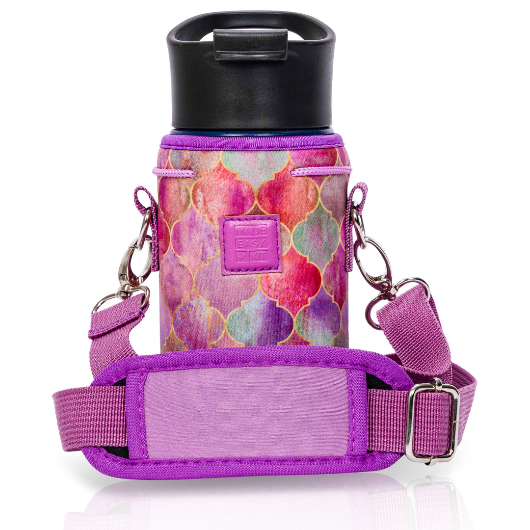 Made Easy Kit Neoprene Water Bottle Carrier Holder with Adjustable Shoulder Strap for Insulating & Carrying Water Container Canteen Flask Available in 5 Sizes