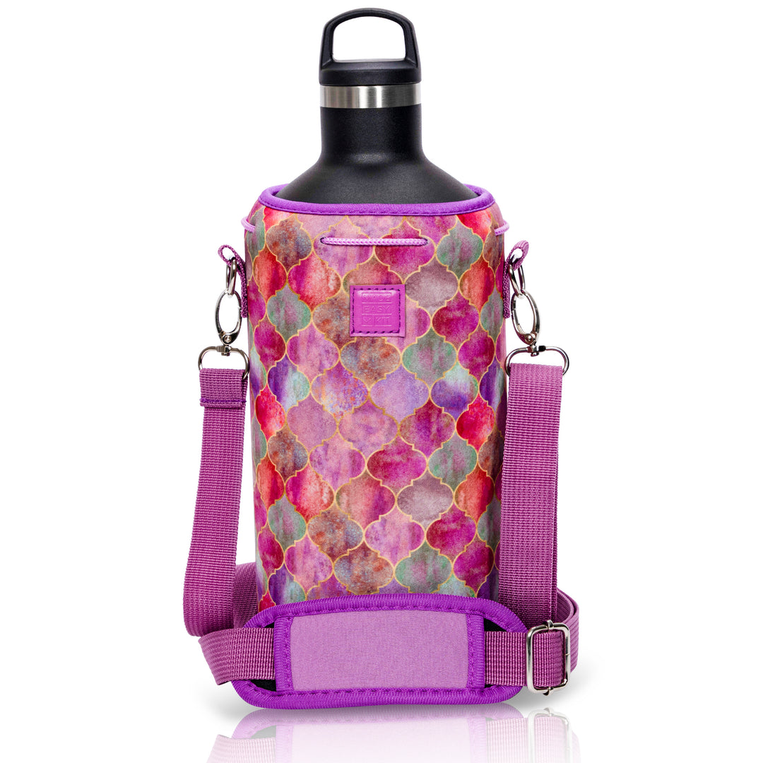 Made Easy Kit Neoprene Water Bottle Carrier Holder with Adjustable Shoulder Strap for Insulating & Carrying Water Container Canteen Flask Available in 5 Sizes
