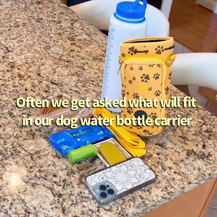 (V2 Model) Water Carrier with (DOG) Pocket and Optional Portable Collapsible Pet Bowl