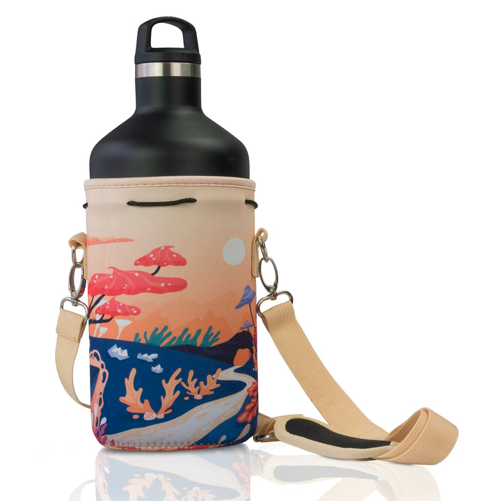 Made Easy Kit Water Bottle Carrier Neoprene Holder with Adjustable Padded Shoulder Strap
