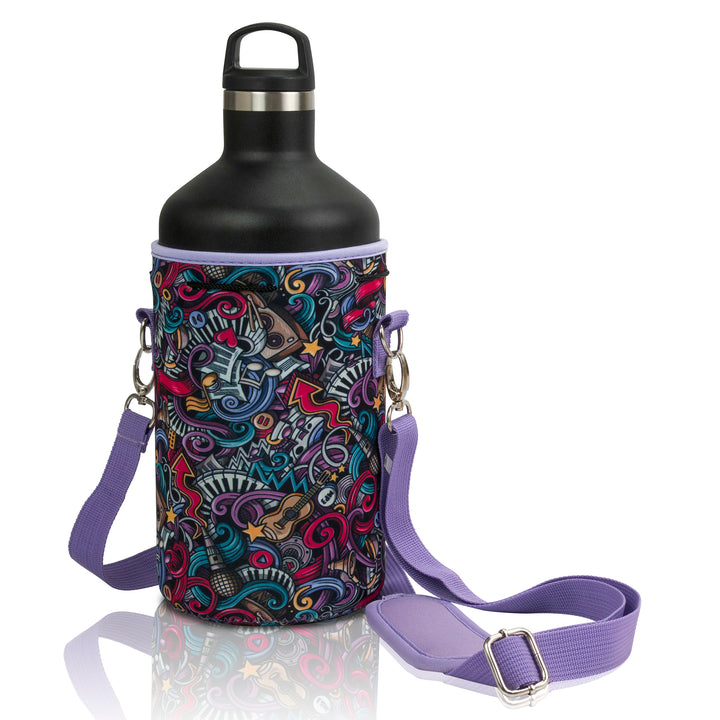 Made Easy Kit Water Bottle Carrier Neoprene Holder with Adjustable Padded Shoulder Strap