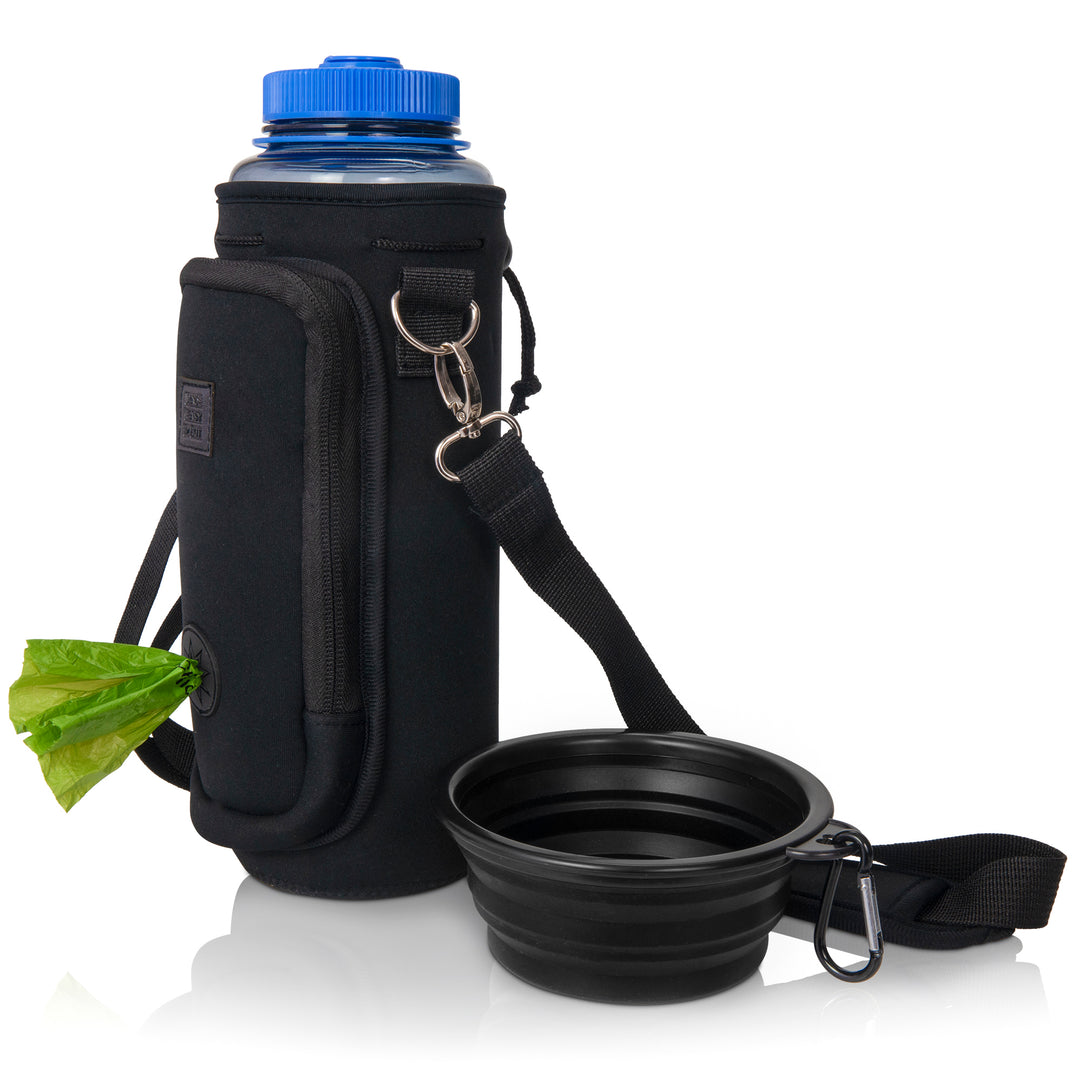 (V2 Model) Water Carrier with (DOG) Pocket and Optional Portable Collapsible Pet Bowl