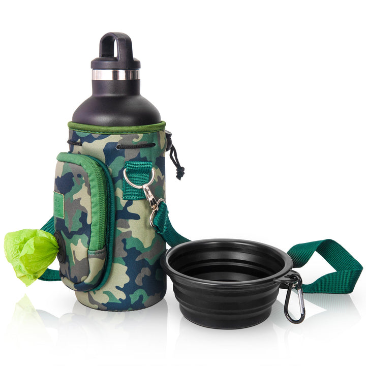 (V2 Model) Water Carrier with (DOG) Pocket and Optional Portable Collapsible Pet Bowl