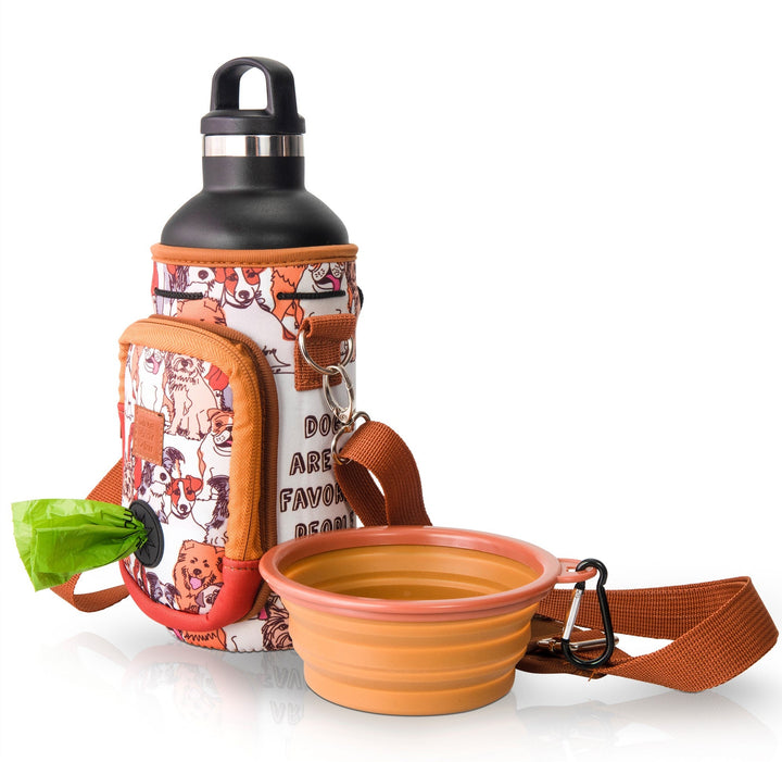 (V2 Model) Water Carrier with (DOG) Pocket and Optional Portable Collapsible Pet Bowl