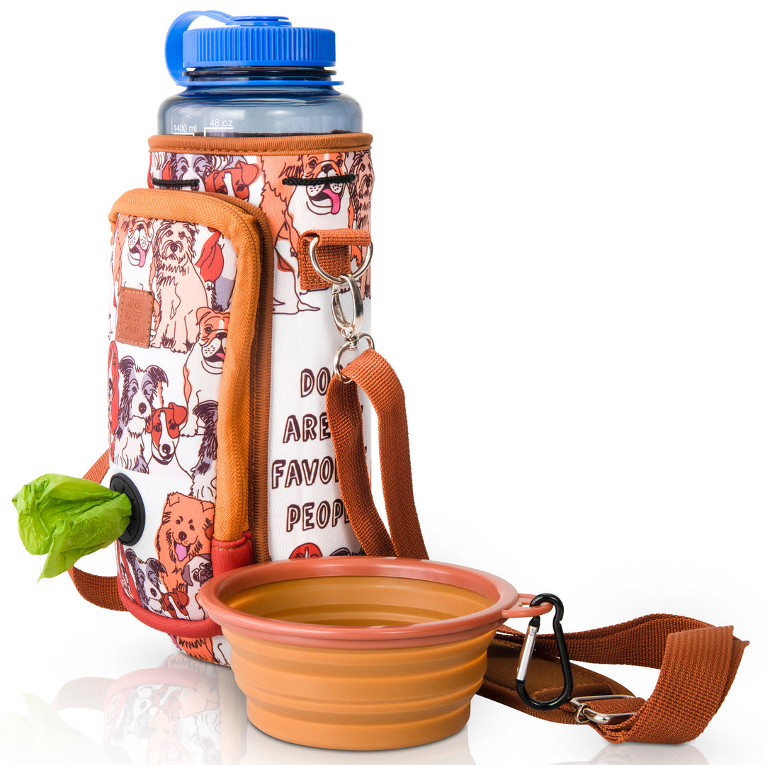 (V2 Model) Water Carrier with (DOG) Pocket and Optional Portable Collapsible Pet Bowl